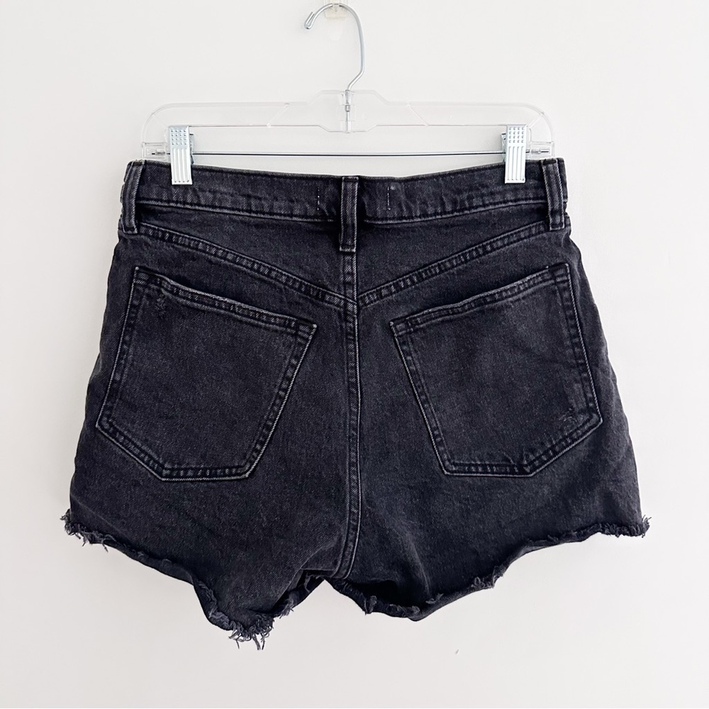 Abercrombie & Fitch 90s High Rise Cutoff Denim Shorts Black Curve Love Size 30 - Picture 5 of 7
